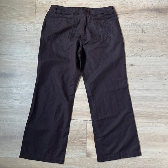 NWOT Eileen Fisher Linen/Cotton Blend Dark Brown Pants Straight Leg Sz PM *Z21 - Picture 2 of 4